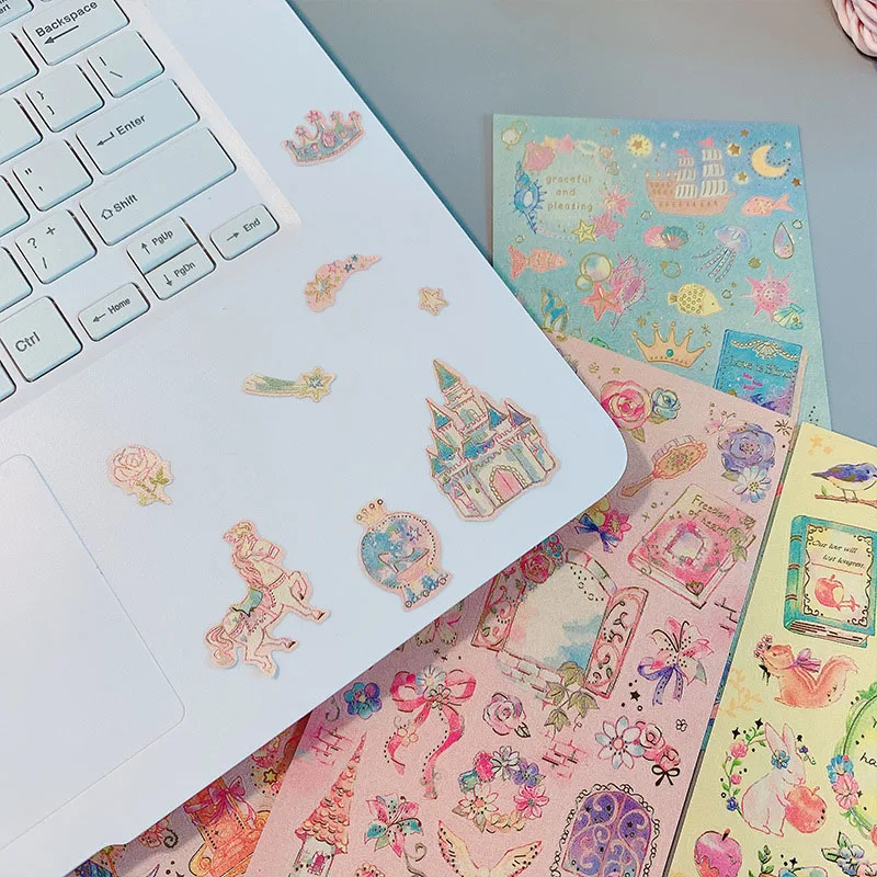 1 шт. милые наклейки с бронзированием Kawaii животные канцелярские Bullet Journal для Diy