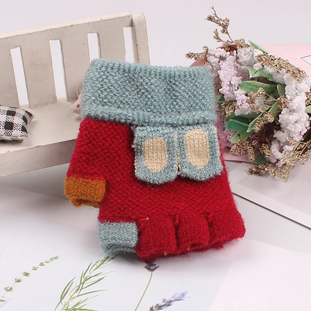 Зимние детские теплые вязаные перчатки для мальчиков и девочек детей | Детская