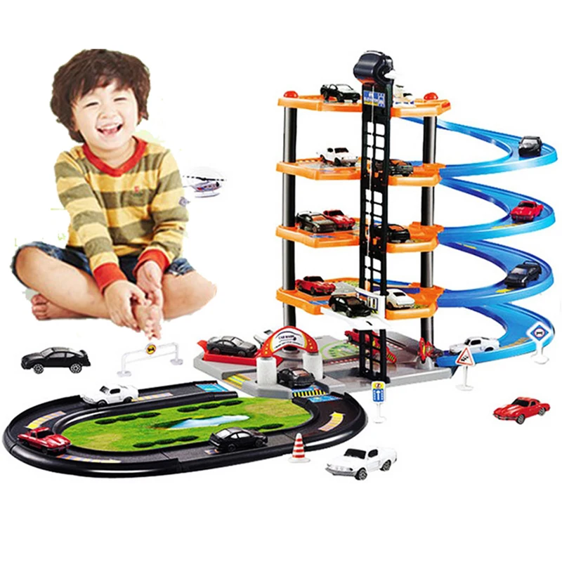 3D гоночный автомобиль трек игрушки Автостоянка сборная железная дорога игрушка