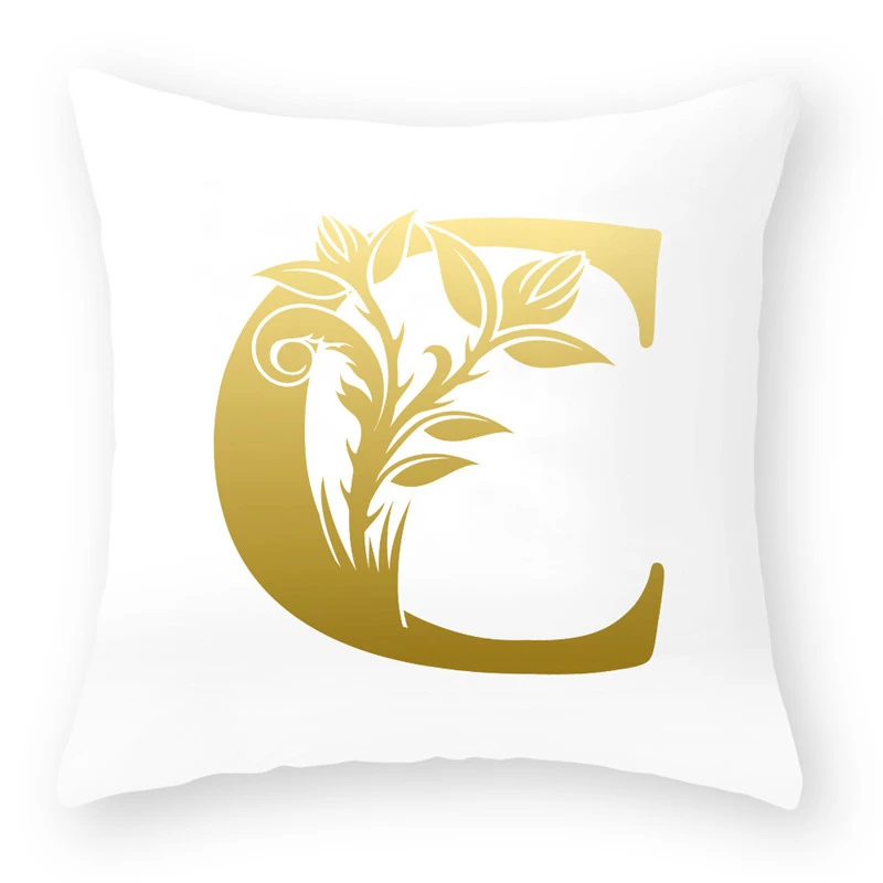 

Simple Plants English Letter Alphabet Cushion Cover Polyester Throw Pillowcase 45*45 Sofa Home Decorative Pillow Covers 40873