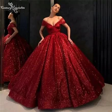 Robe De bal rouge à lacets, 16 pièces, paillettes, épaules dénudées, adorable  (2)