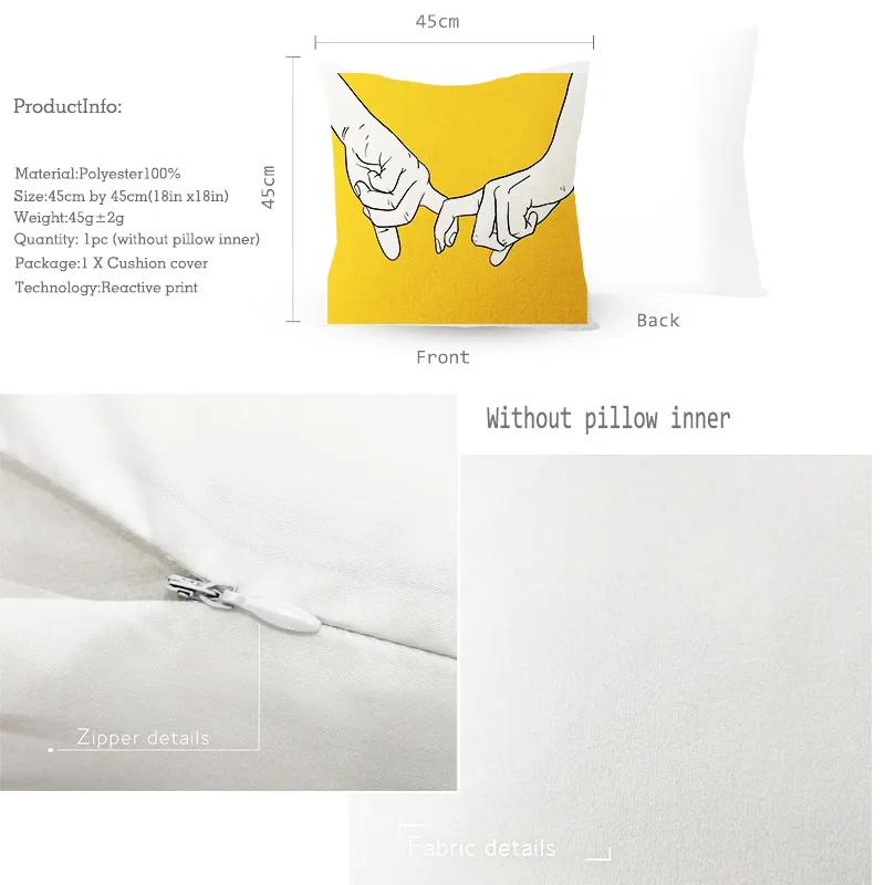 

Pineapple Leaf Yellow Decorative Pillowcase Pineapple Yellow Throw Pillow Case Polyester Printing Pillow Cover kussensloop