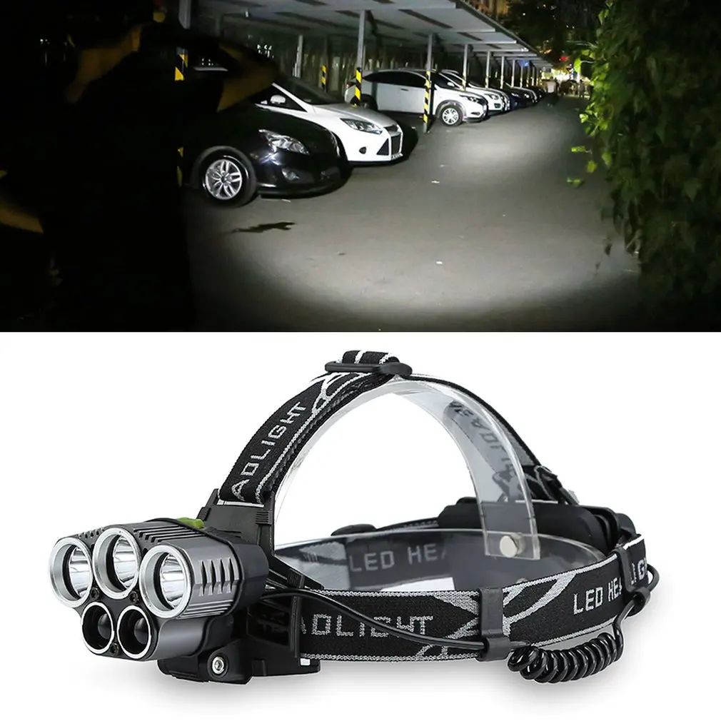 Открытый 5LED 3T6+ 2LTS USB перезаряжаемые фары высокой яркости кемпинг охотничий Налобный фонарик портативный рыбалка Освещение для езды верхом