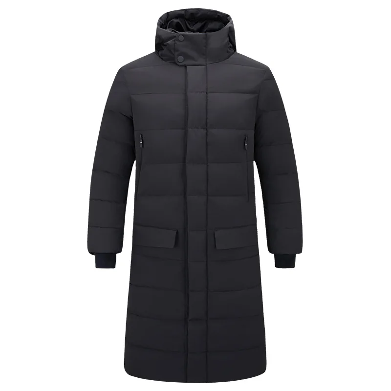 

MRMT 2022 Brand New Men's Jackets Thickening Overcoat for Male Leisure Long Cotton-padded Pure Color Hooded Jacket Clothing