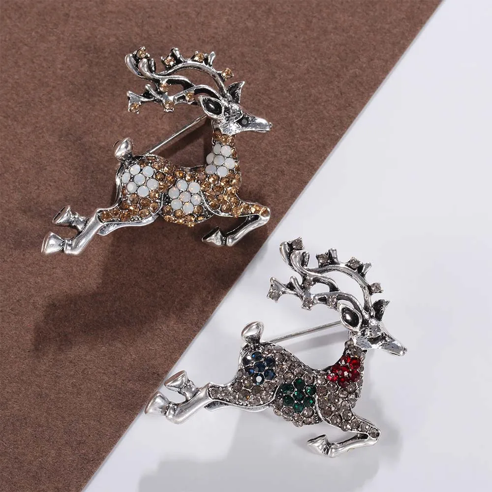Модные милые беговые Броши с оленями для женщин рождественские подарки