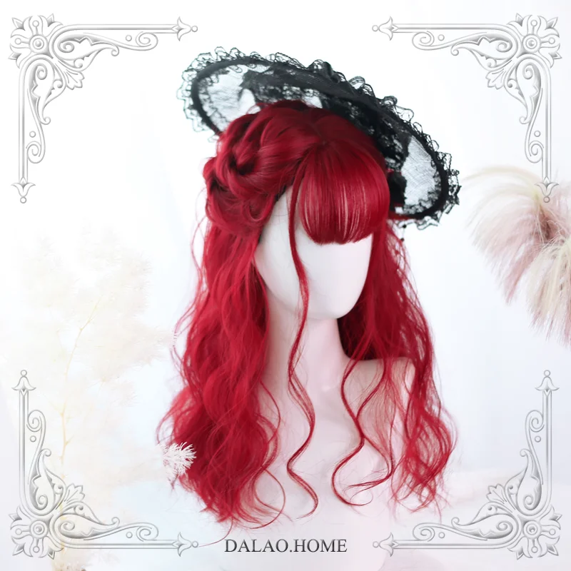 

High Quality Harajuku Soft Sister Lolita 45Cm+ Short Curly Air Bangs Wig Cosplay Costume Party