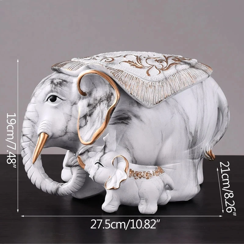 

Luxury Home Supplies Multifunction Tissue Box Toothpick Holder Lucky Elephant Sculpture Living Room Decoration Ornament Artware