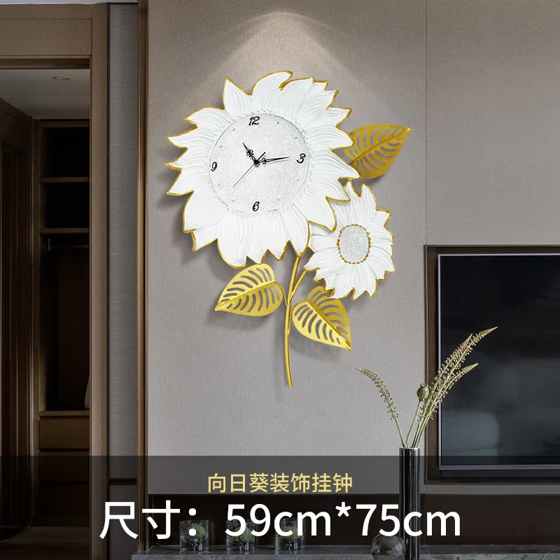 

Simple Creative Wall Clock Modern Design Vintage Sunflower Large Wall Clock Silent Reloj Pared Industrial Decoration EI50WC