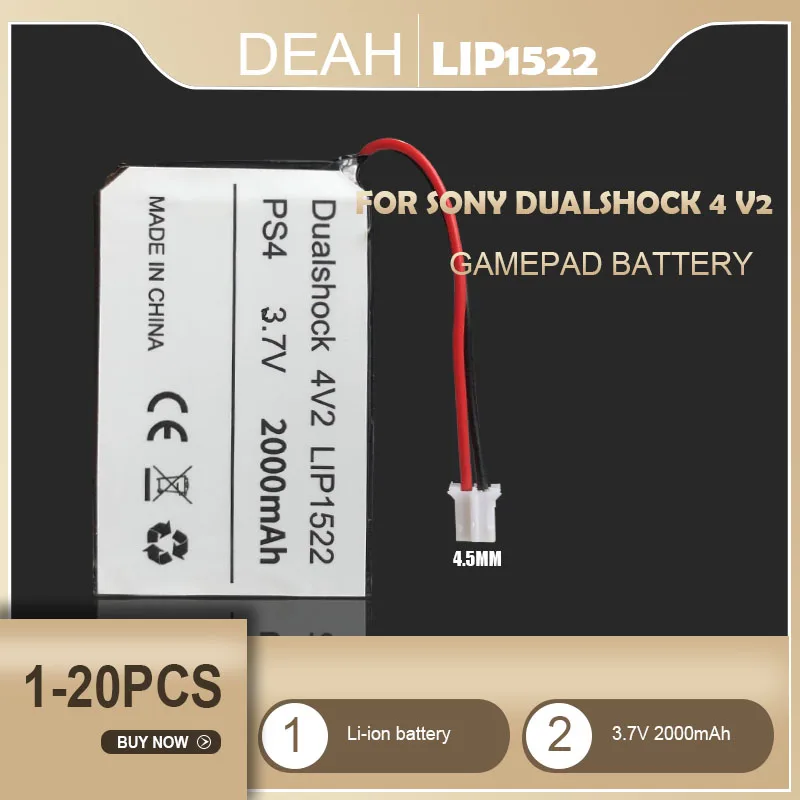 1-20 штук LIP1522 3 7 V 2000 мА/ч Перезаряжаемые Батарея для SONY Dualshock 4 V2 Playstation геймпад PS4