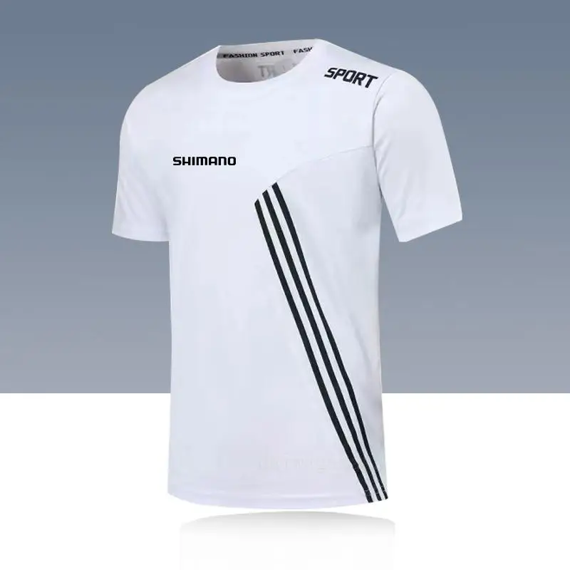 

Shimanos Fishing Clothing for Men Sport Fishing Shirt Breathable Letter Short Sleeve Top Sport Quality Summer Fishing Clothes