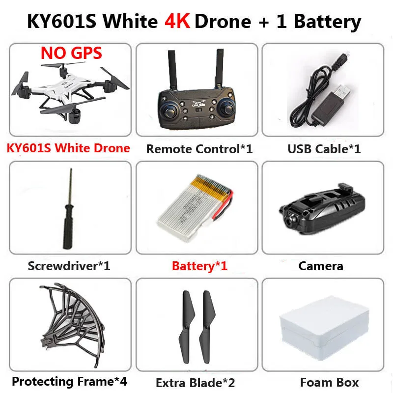 KY601G KY601S Профессиональный Дрон с камерой 4K HD 5G WiFi gps FPV дистанционное управление расстояние 2 км RC Квадрокоптер вертолет детские игрушки - Цвет: KY601S 4K W 2B