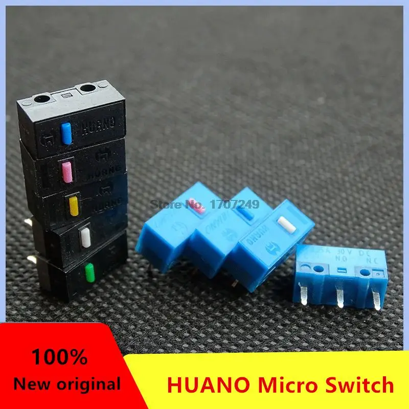 2-5Pcs/lot HUANO Micro Switch Red Yellow Pink White Blue Green dot Blue Shell Pink Dot 80 million Mouse maintenance button