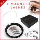 Магнитные ресницы с 4 магнитами ручной работы, 3D Магнитные накладные ресницы для наращивания, магнитные ресницы с подарочной коробкой-24P-4
