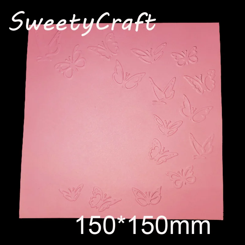 Папка для тиснения с текстурой бабочки 150*150 мм пластиковые карточки изготовления