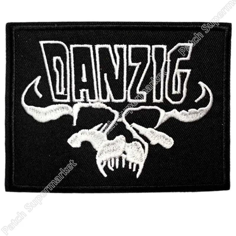 Значок DANZIG Skull на наклейке/навышивке для футболок, мотив для трансфера, аппликация, бейдж рок-панк, аксессуар для скрапбукинга.