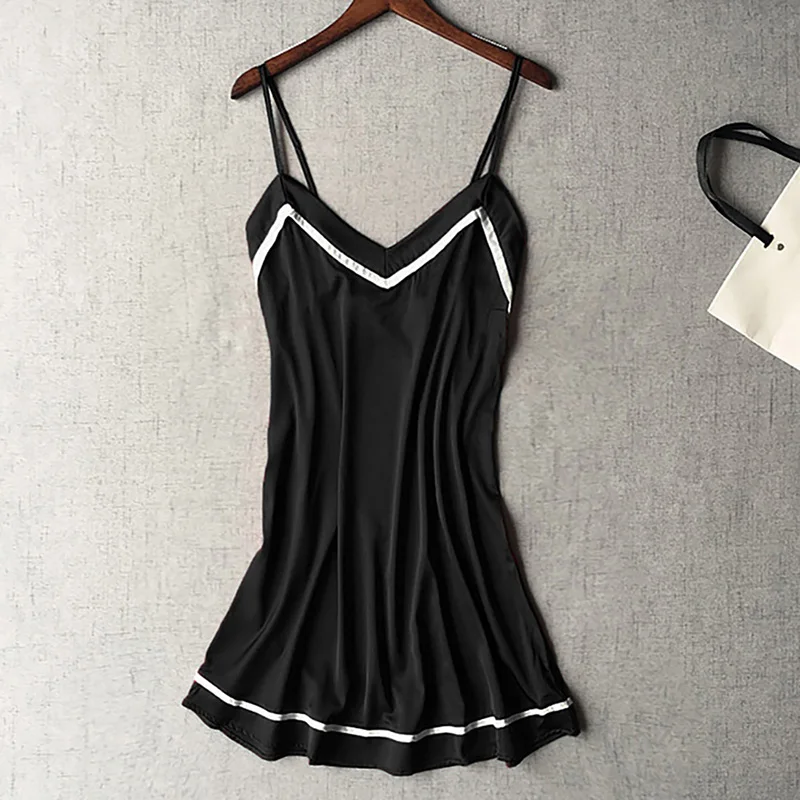 Пикантная одежда для сна женская пижама в полоску ночная рубашка на бретелях