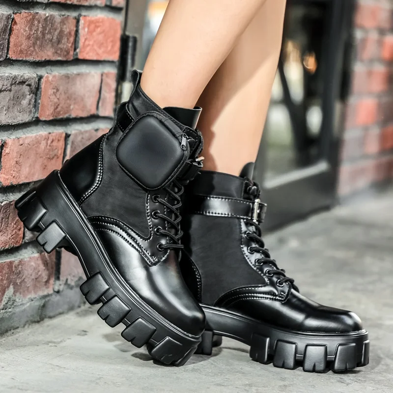 

Spring and Autumn New Women's Boots Leather Martens Women's Ankleboots Motorcycle Bootswomen's Spring Women's Boots Casual Boots