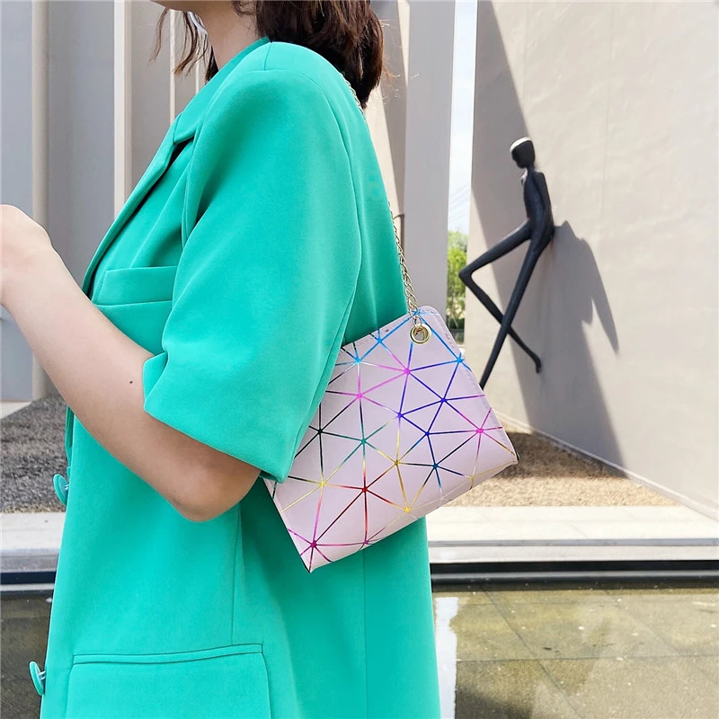 

Женская косметичка с ручкой, для геометрического ромба цепочка маленькая квадратная сумка на каждый день мобильный телефон сумка