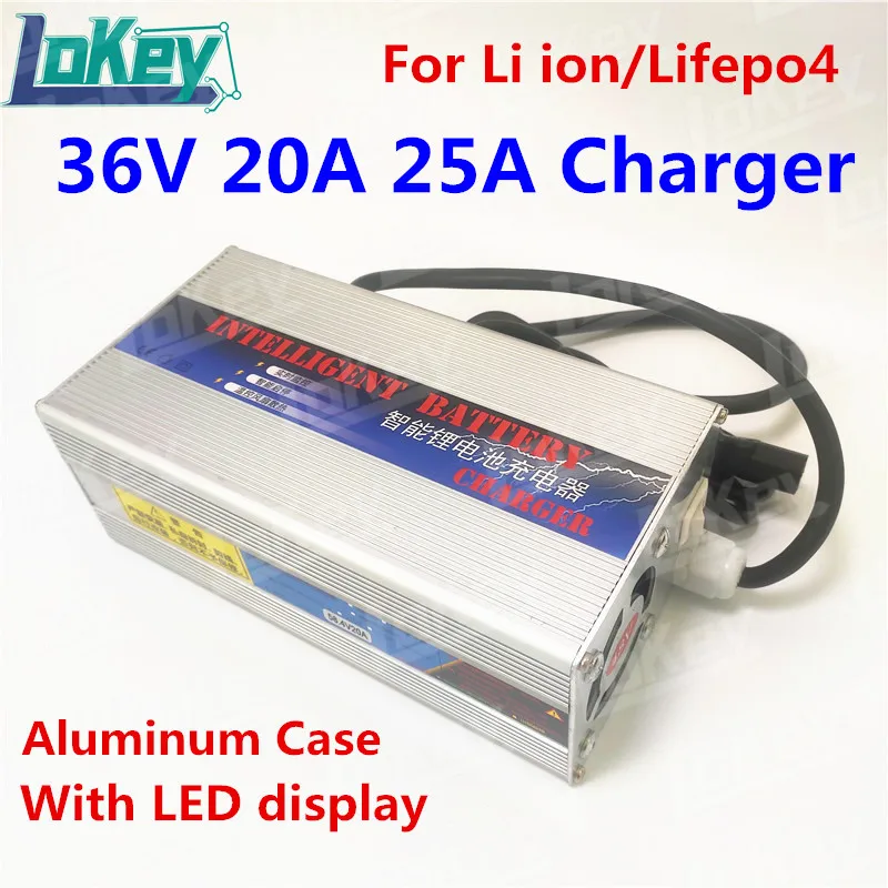 Smart Charger 36V 20A 25A 10S 42V lipo 12S 43.8V lifepo4 With LED for 36V lithium ion lifepo4 gel lead acid battery