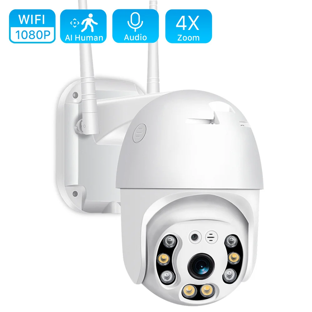 

Anbiux 1080p camera de segurança wi fi ao ar livre ptz velocidade dome camera ip sem fio cctv pan tilt 4xzoom ir rede vigilância