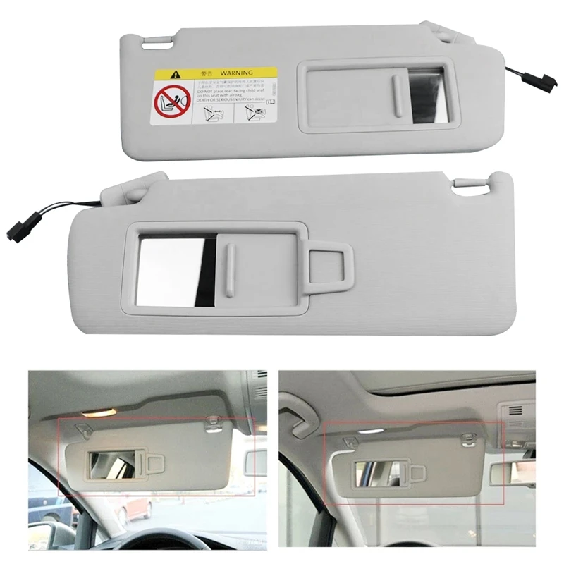 

2Pcs Car Sun Visor Panel with Makeup Mirror for Golf 7 Jetta MK7 T-Cross Passat B8 CC E-Golf T-Roc 5GG85751 5GG857552