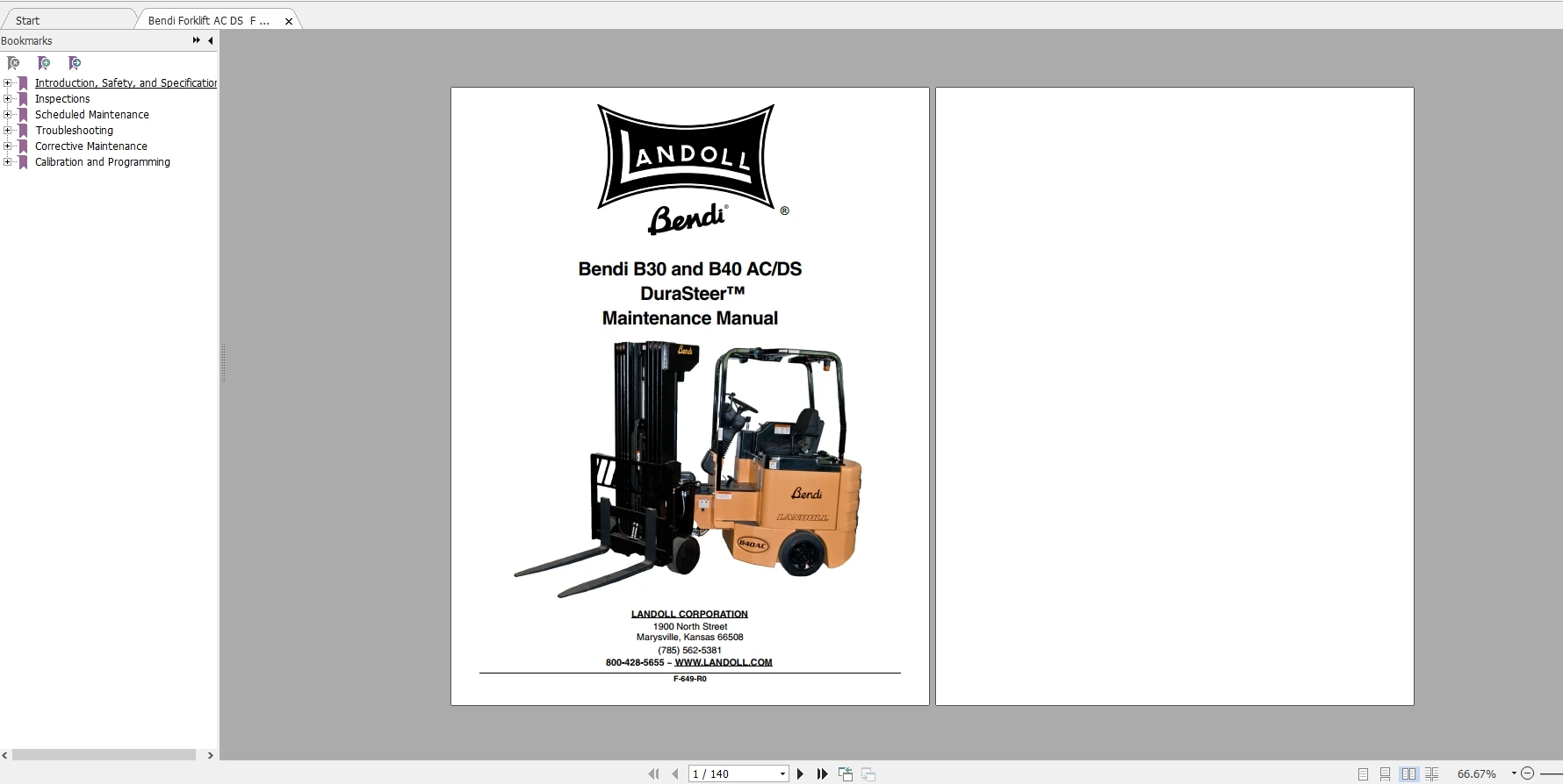 Вилочный погрузчик Landoll Bendi полный коллекционный инструкции DVD PDF|catalogue| |
