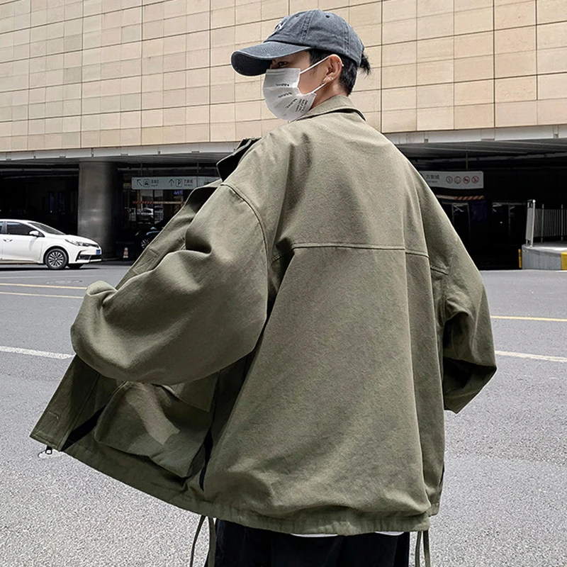 

Military jacket men's plus size bomber jacket spring and autumn hip-hop jacket casual long-sleeved tooling jacket men's clothing