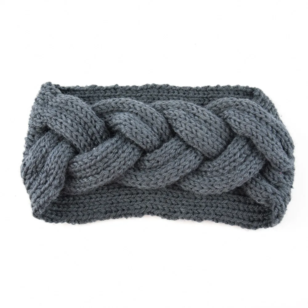 16 hair band Boho вязаная головная повязка для женщин девочек тюрбан повязки Крест крючком Лук украшения для волос твердый стрейч заколка-Твистер громоздкий вязаный головной убор аксессуары для волос для леди дропшиппинг подар - Цвет: 16 hair band