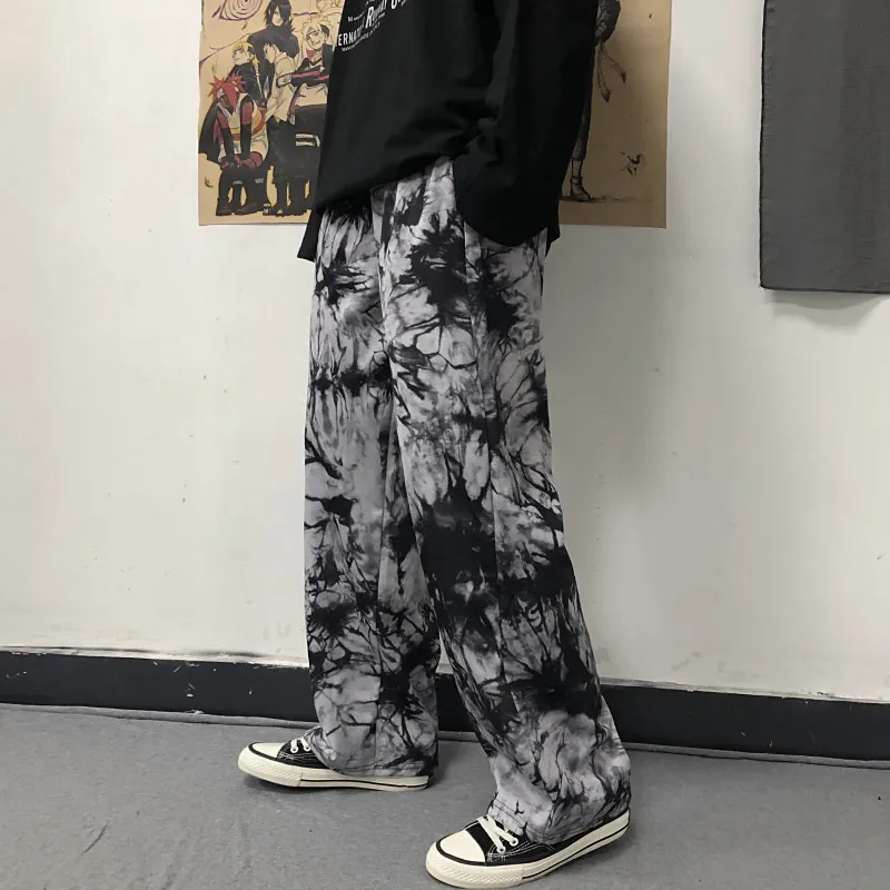 Lychee Harajuku яркое женское нижнее брюки прямые ноги свободные осенние женские брюки эластичный пояс широкие брюки женские брюки