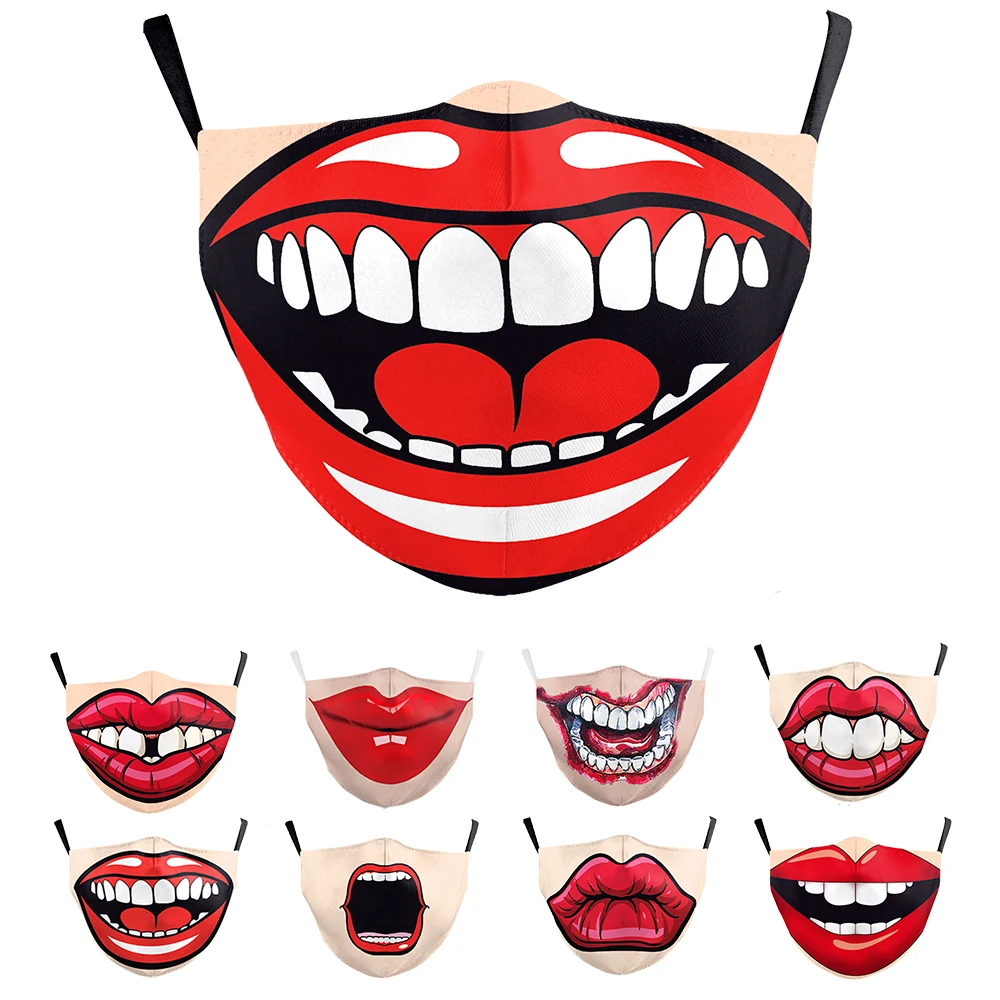 Пикантные женские красные губы рот маски принт смешное лицо женщин Лыжная маска