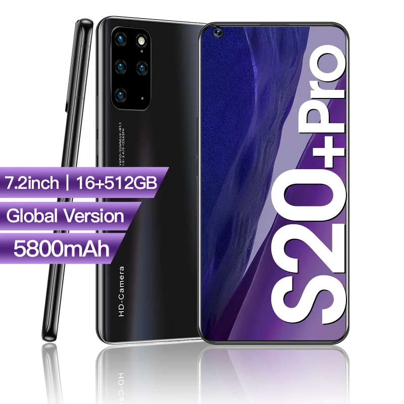 

Global Versio S20+Pro 16GB+512GB 7.2inch Smartphone Android 10 5800mAH 5G Network 32MP Mobile Phones Smart Cell phone Dual SIM