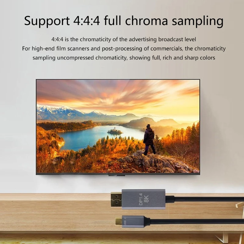 Адаптер преобразователя 60 FPS совместимый с USB C HDMI Тип в высокую дификацию/4K 144 Гц/8K