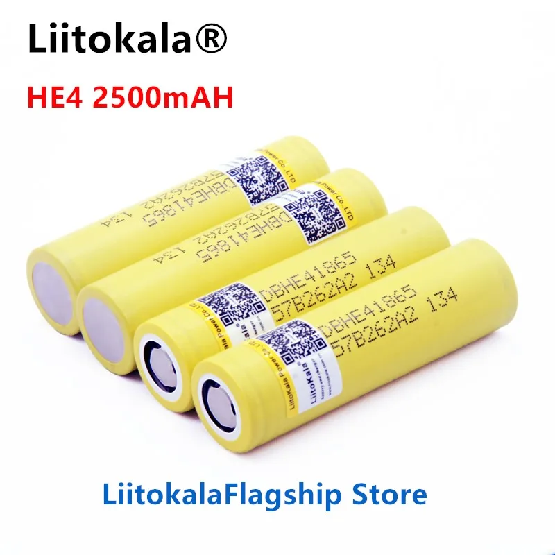 LiitoKala HE4 2500 мАч литий ионный аккумулятор 18650 аккумуляторная батарея 3 7 В