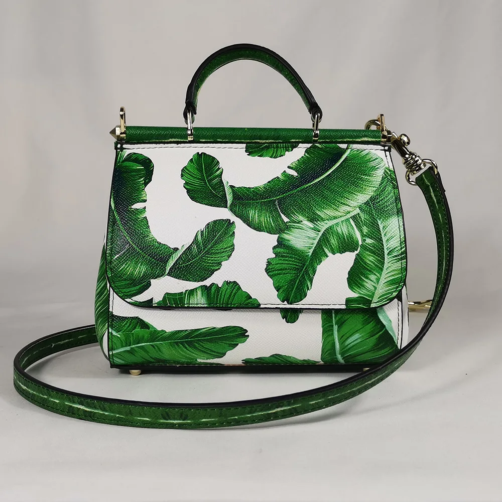 Женская сумка на каждый день женская розовая эко с банановым листом и цветами