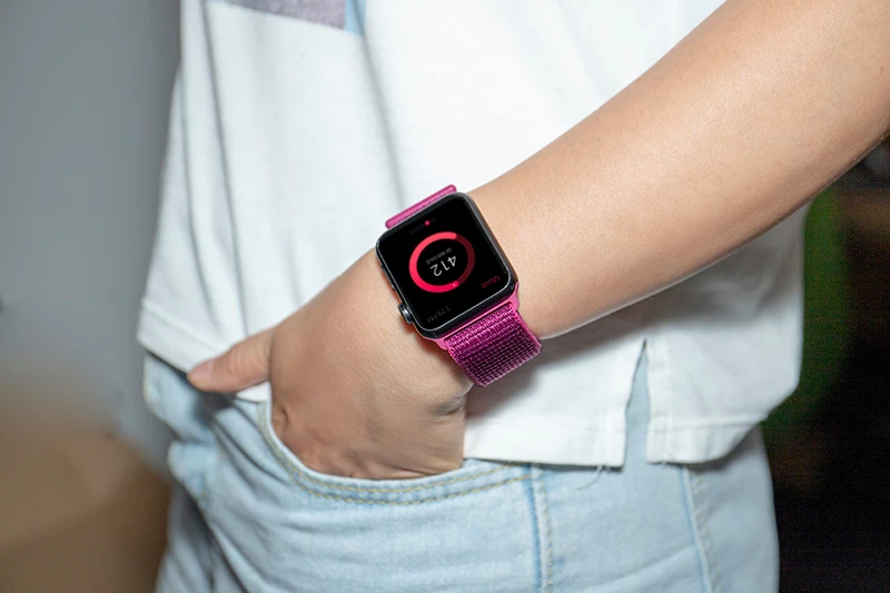 Новая высококачественная нейлоновая Спортивная петля для Apple Watch band Series 4 3 2 1 мягкий дышащий тканый ремешок 44 мм iwatch 42 мм 38