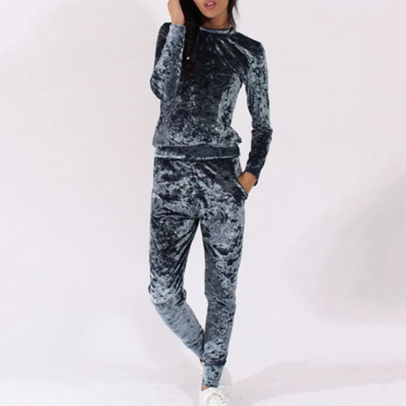 

Autumn Two Piece Sets Fashion Velvet Tracksuits Women Suits Casual Long Sleeve Velvet Sportswear Set Ladies Tracksuit 7 Colors