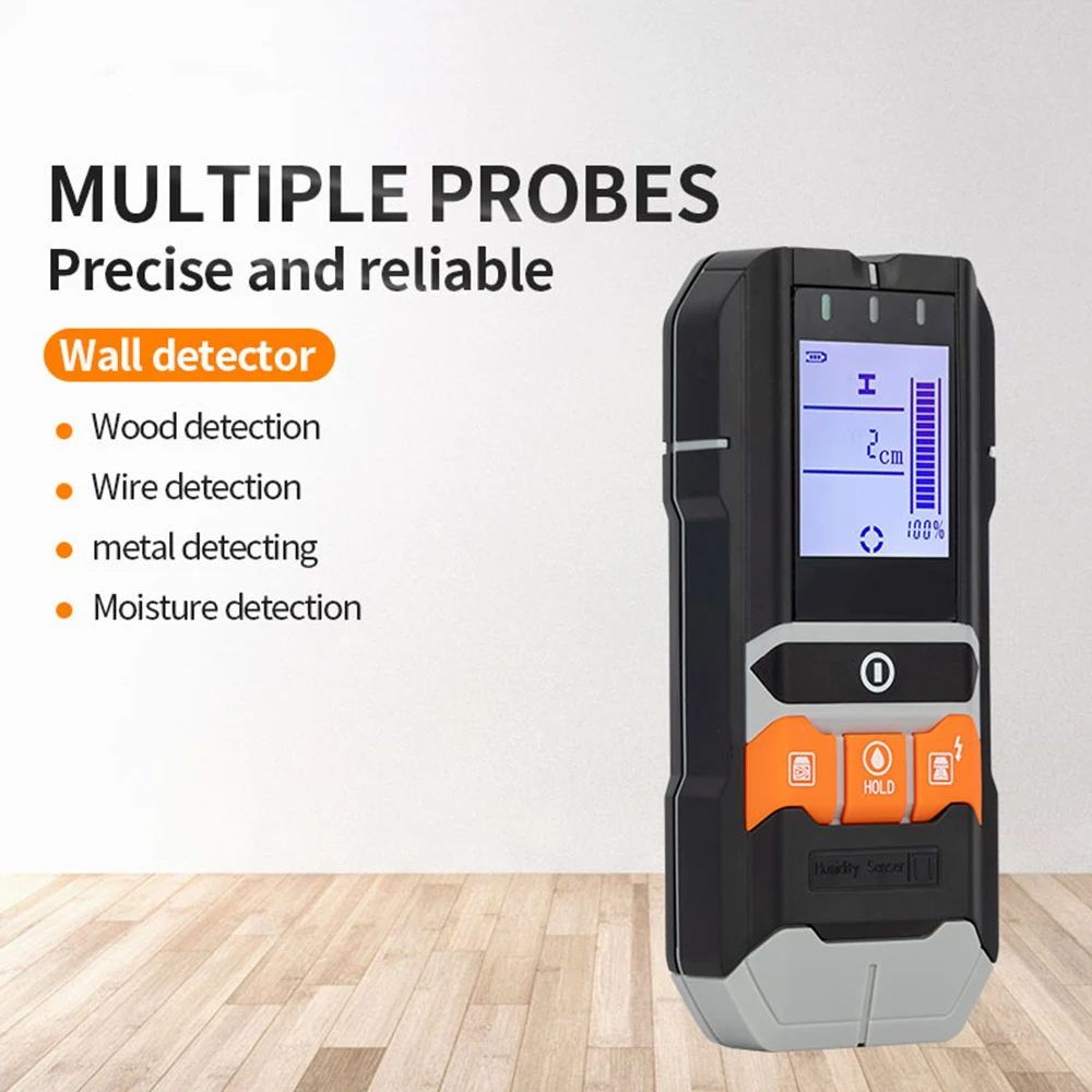 Digital Metal Detector Stud Finder Wood AC Wire Cable Depth Tracker Wall Scanner Moisture Meter Voltage Copper Live | Инструменты
