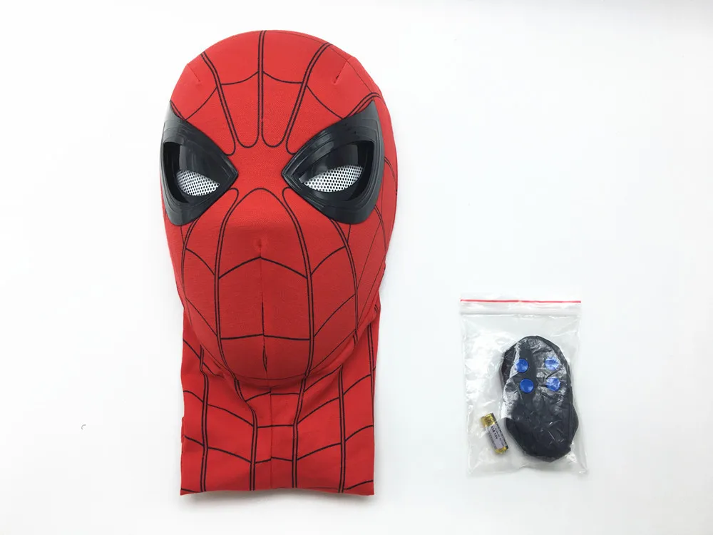 Marvel Avengers Spiderman 1:1 Cosplay Mask Eyes Electric PVC Action Figure Toys | Игрушки и хобби