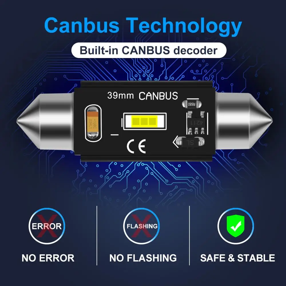 2x Светодиодная лампа CANBUS C5W светодиодная внутренсветильник ПА для VW Polo Golf SEAT Ibiza