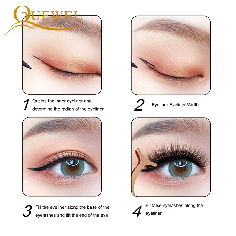 Черная Подводка для глаз Quewel быстросохнущая гладкая подводка карандаш клей