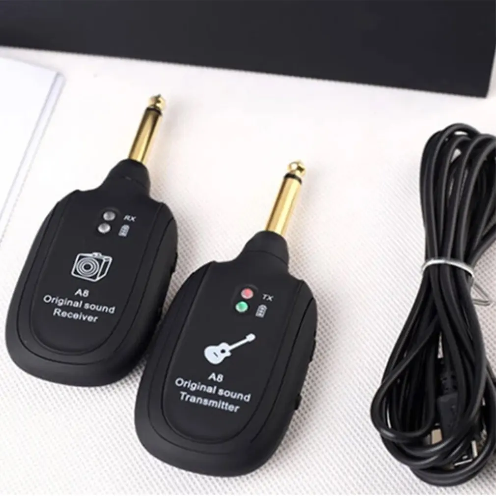 

Electric guitar wireless pickup ABS Built-in Rechargeable Guitar Wireless System Transmitter Receiver 1 Set