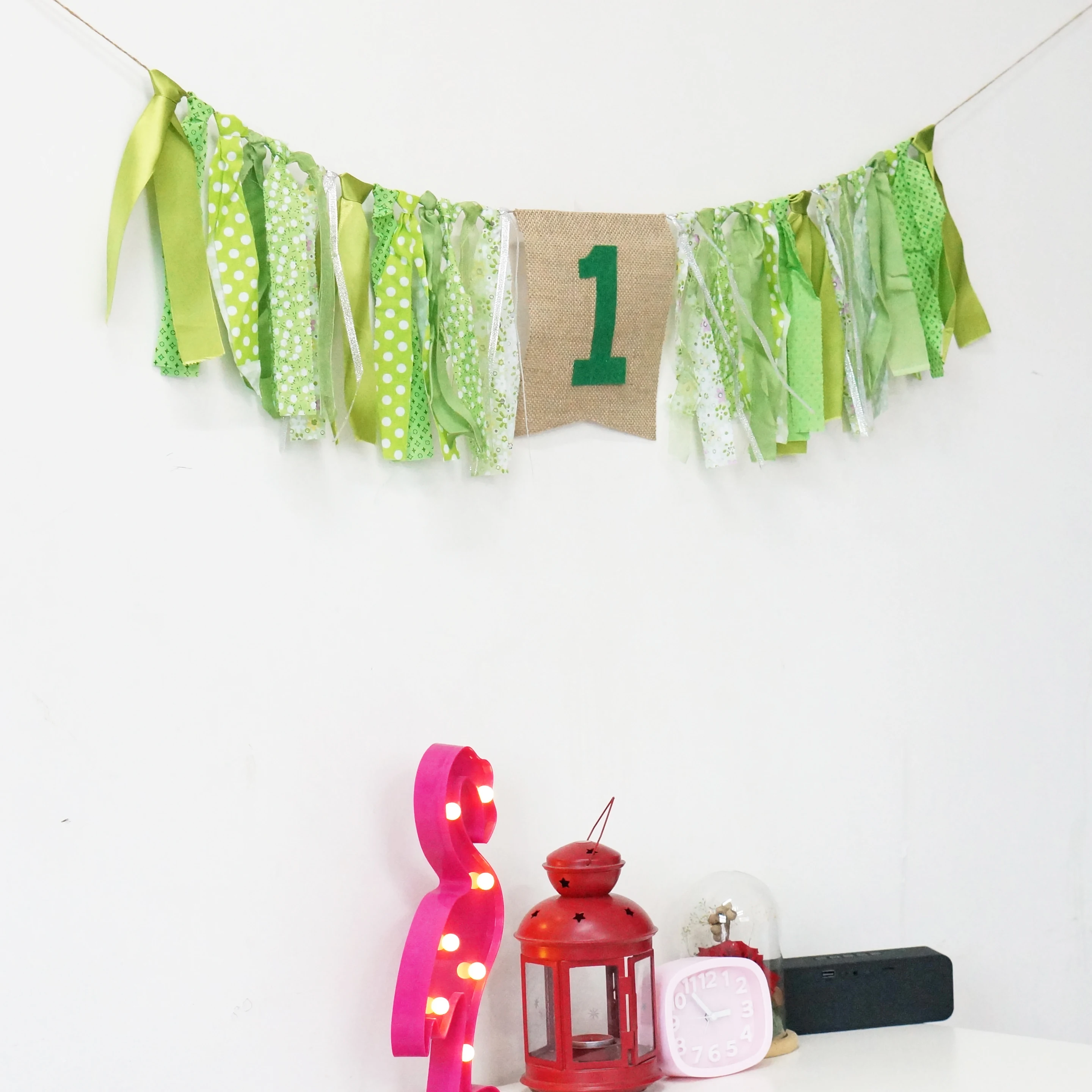 Зеленый Баннер на тему леса персонализированный флаг день рождения детский душ