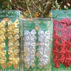12 шт. галстуки с рождественским бантом-бабочки с орнаментом подвески для новогодней елки елочные украшения 2022 новогодние и рождественские украшения для дома