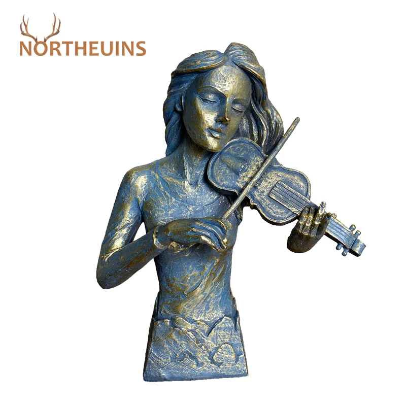 

Музыкальный инструмент NORTHEUINS из смолы, искусственный винтажный саксофон, скрипка, виолончели, фигурки для дома, декоративные статуэтки
