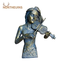 northeuins resin musical instrument player statue vintage saxophone violin cello band figurines for home decorative statuettes