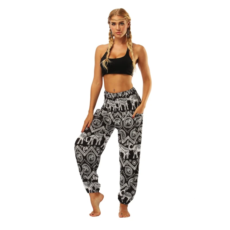 Yoga wide leg pants soft comfortable Digital printing dance Pants quick-drying breathable wicking outdoor running | Спорт и