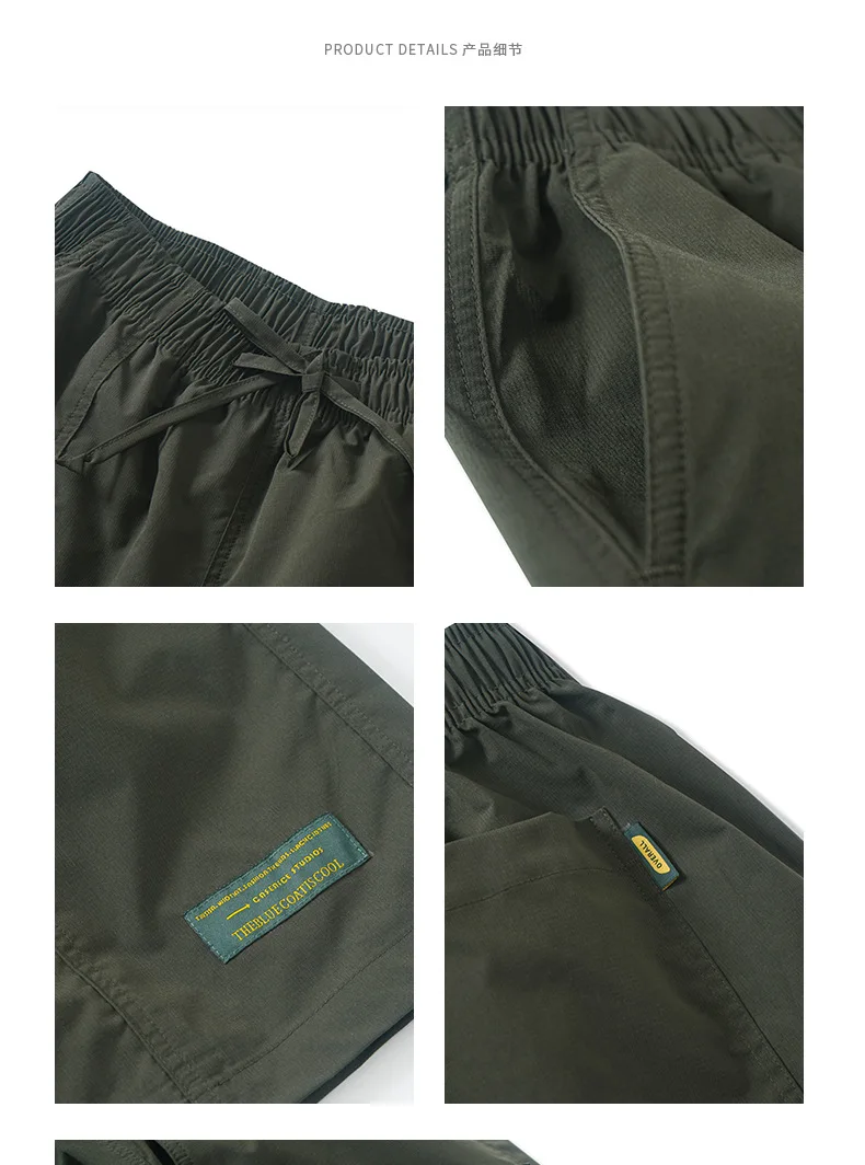 

Men Summer Streetwear Hip Hop Casual Loose Quick Dry Sports Beach Shorts Male Japan Korea Style Cargo Shorts