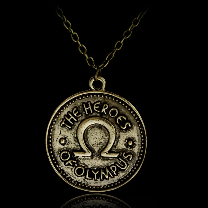 Percy Jackson Camp Half Blood Necklace The heroes of olympus ivlivs coin Pendant Charm Chain Necklace For Women Men Gift Jewelry