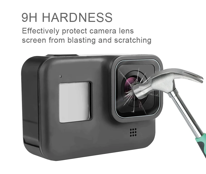 Для GoPro 8 аксессуары закаленное стекло объектив+ ЖК-экран протектор для Go Pro Hero 8 черная экшн-камера защитная пленка