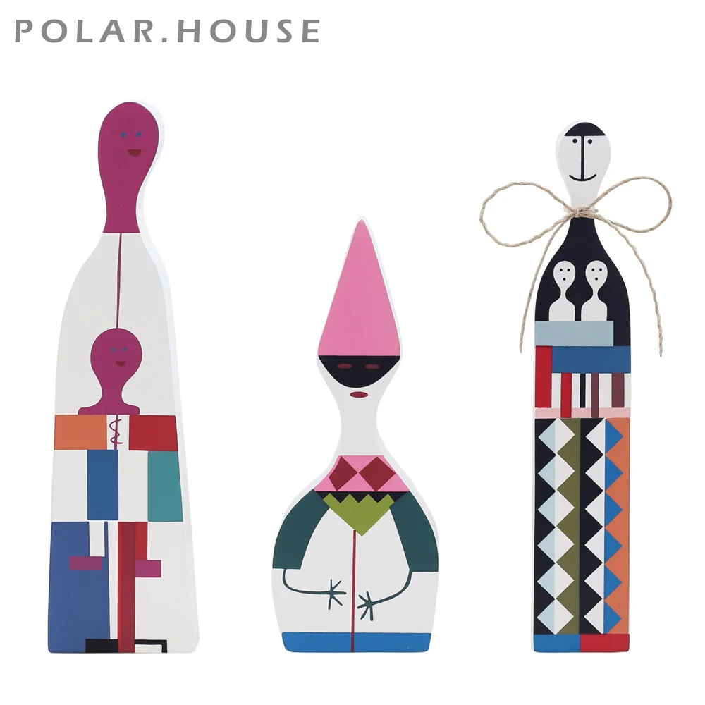 Современные деревянные подарки для детей яркие цветные куклы фигурки семьи